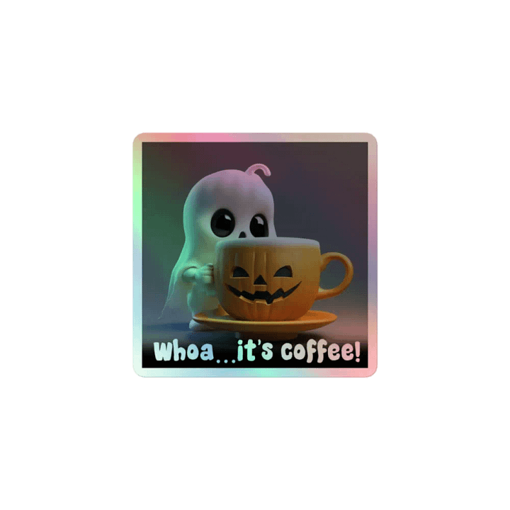 Spooky Coffee Ghost Holographic Sticker Sheet product image (1)