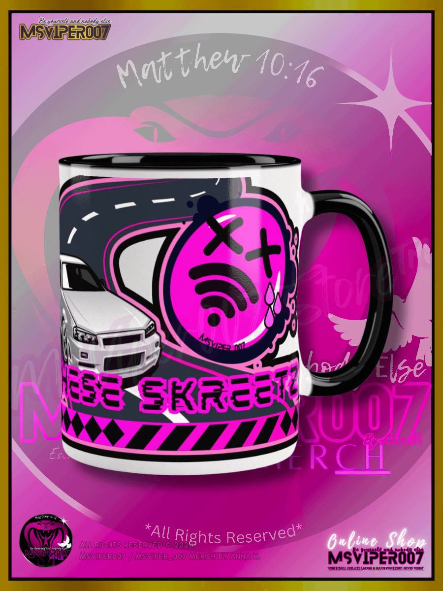 Mug - MsViper007's "Lag Be Real in these Skreetz [pink]" Hot Beverage Mug with color inside by Anna H. product image (3)