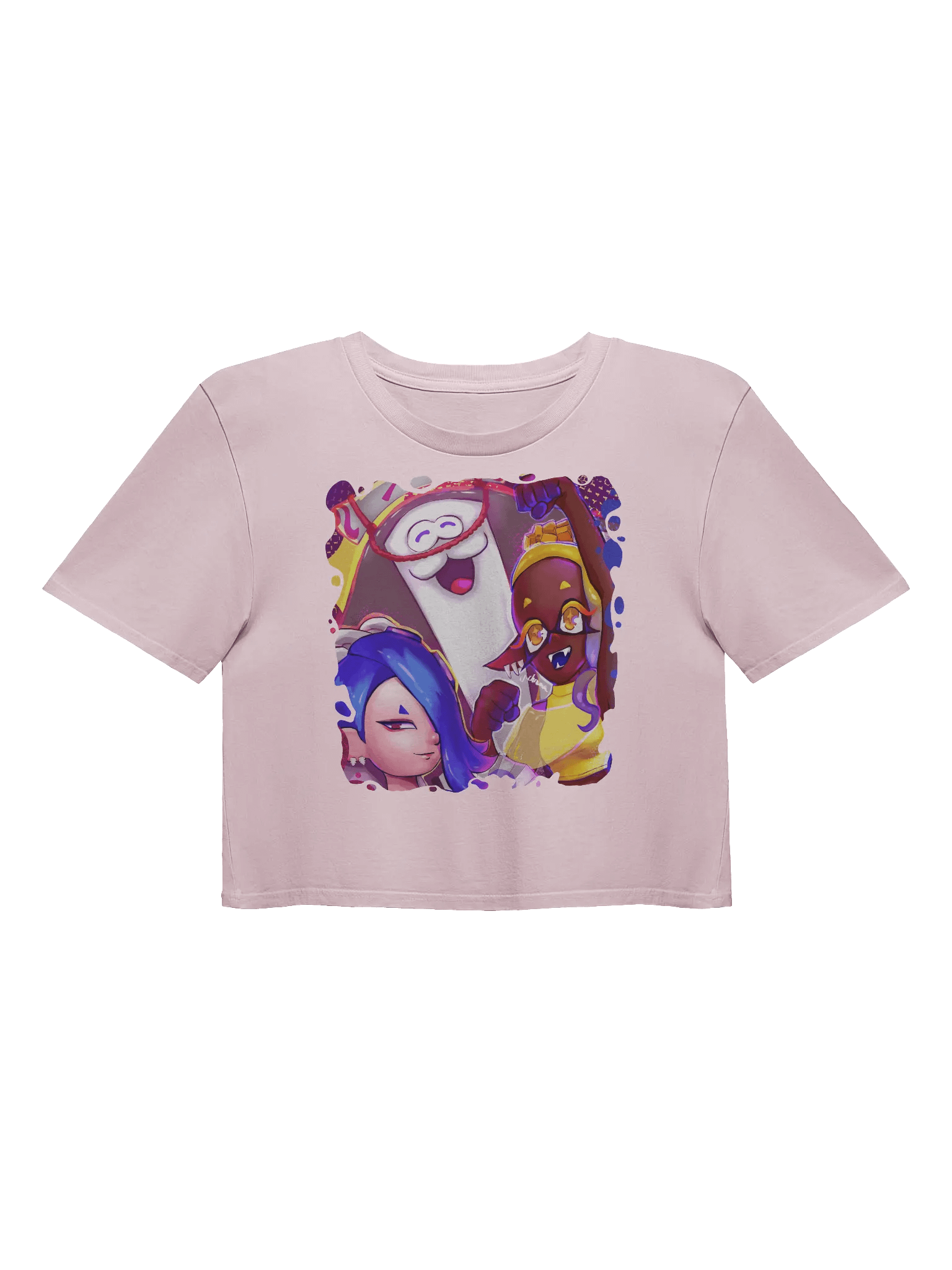 Repping the Splatlands - Colorful Game Fanart- Cropped Tee - Art by CosmicChroma product image (5)