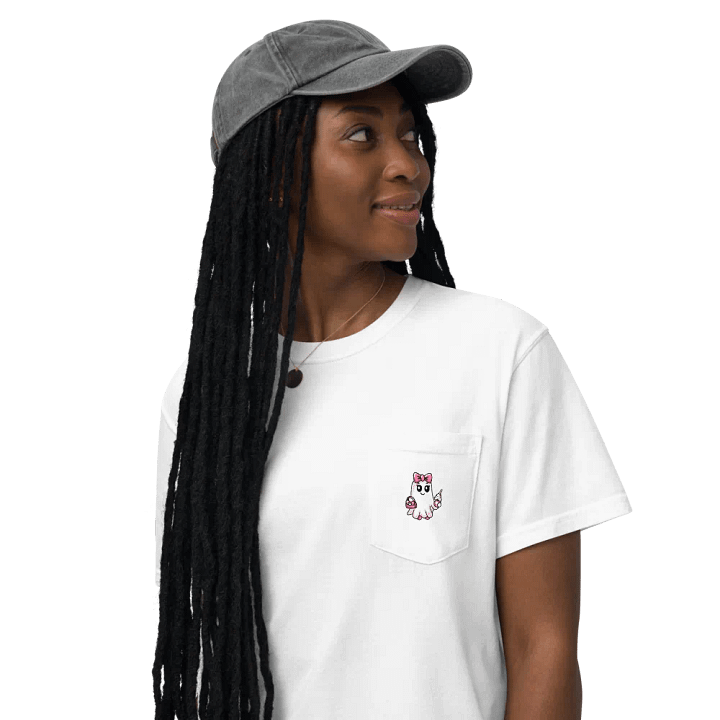 Cute Ghost Cotton Pocket T-Shirt product image (2)