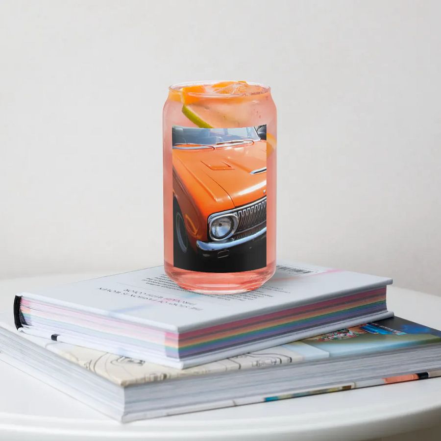 Orange Pop Vintage Car-Inspired Can-Shaped Glass product image (4)
