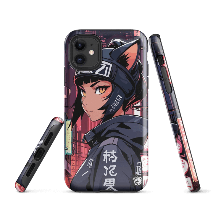 Neon Cat Hoodie iPhone® Tough Case product image (1)