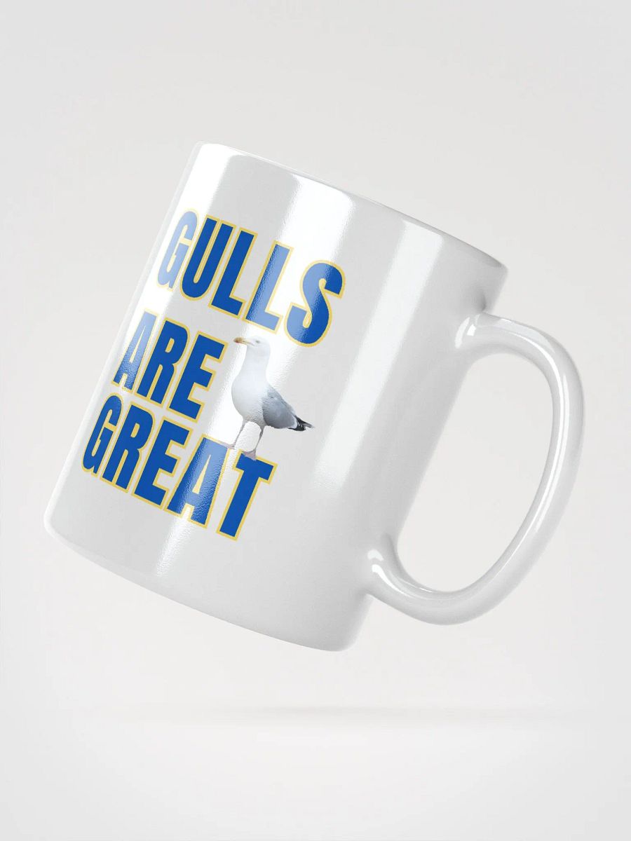 GULLS ARE GREAT Glossy White Mug with Blue Text product image (3)