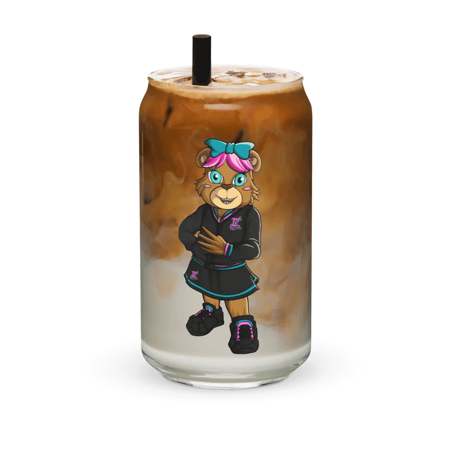 Standing Girl Bear Glass Can product image (3)