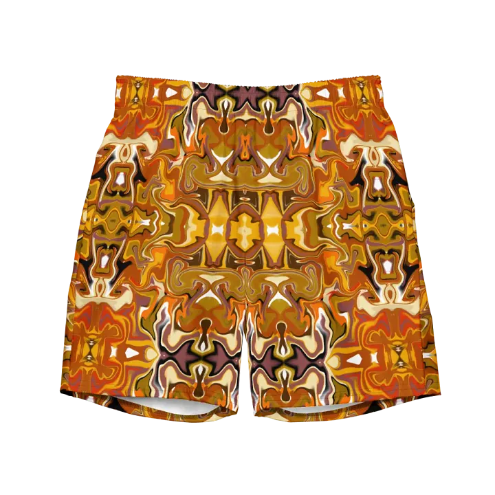 Symmetrical Splendor Brown African Inspired Design Swim Trunks product image (2)