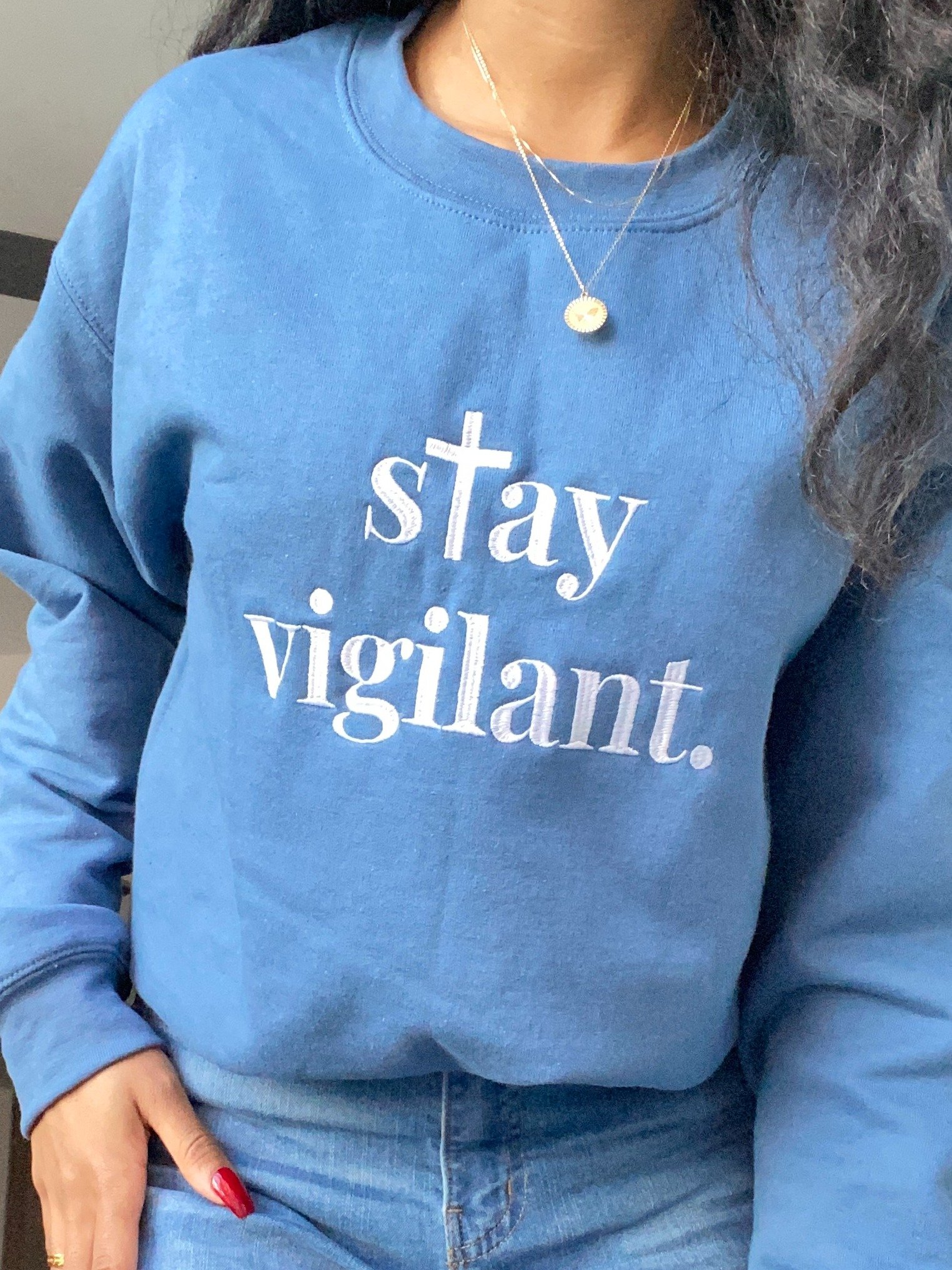 Stay Vigilant Unisex Embroidered Crewneck product image (2)