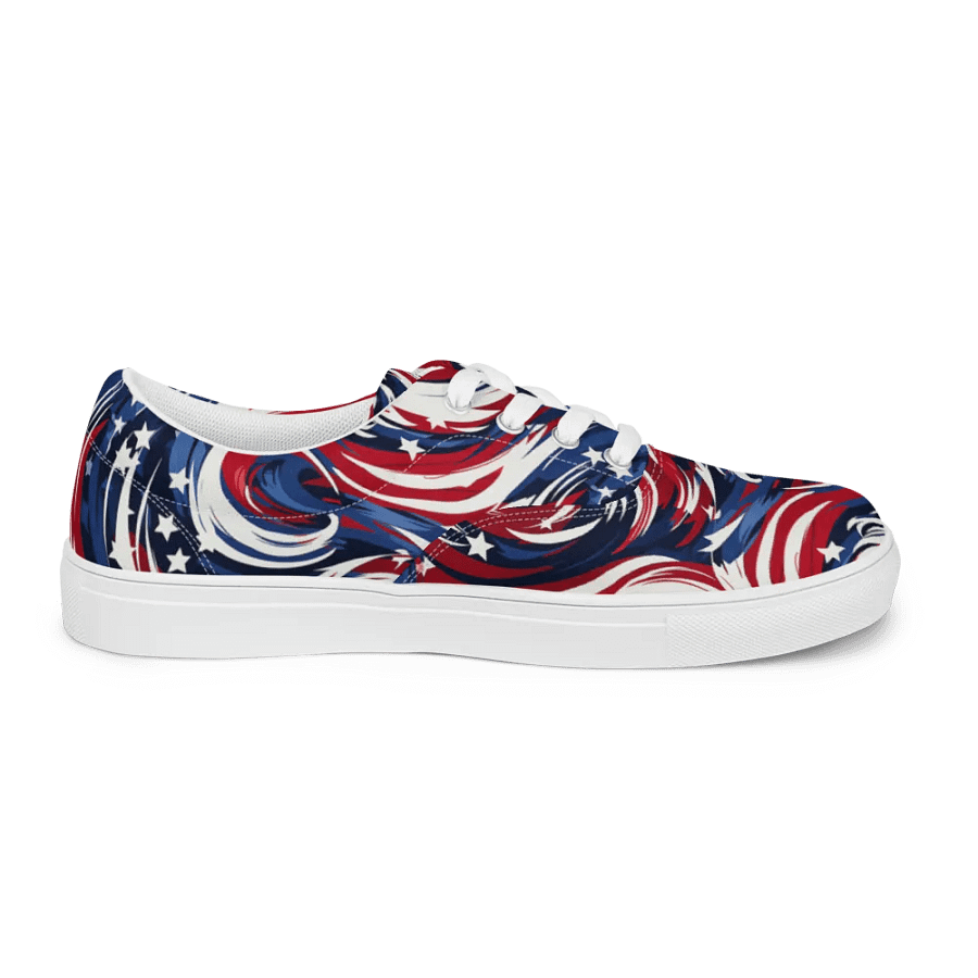 Patriotic Swirl Women's Canvas Shoes product image (9)