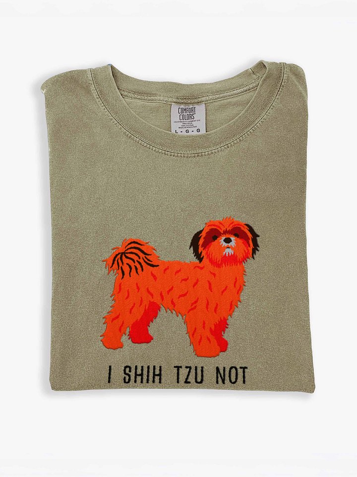 I Shih Tzu Not T-Shirt(Embroidered) of a Shih Tzu(Red) product image (1)