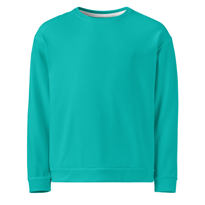 Aquamarine Blue Solid Color Eco Friendly Unisex Sweatshirt product image (1)