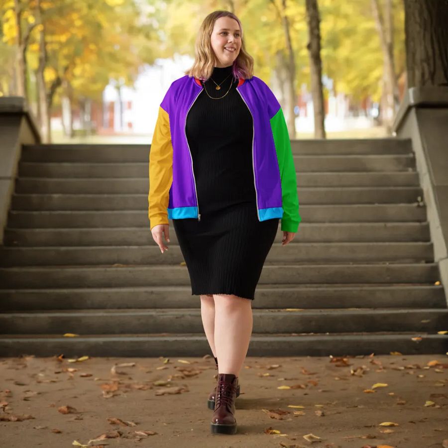 Color Block Bomber Jacket product image (11)