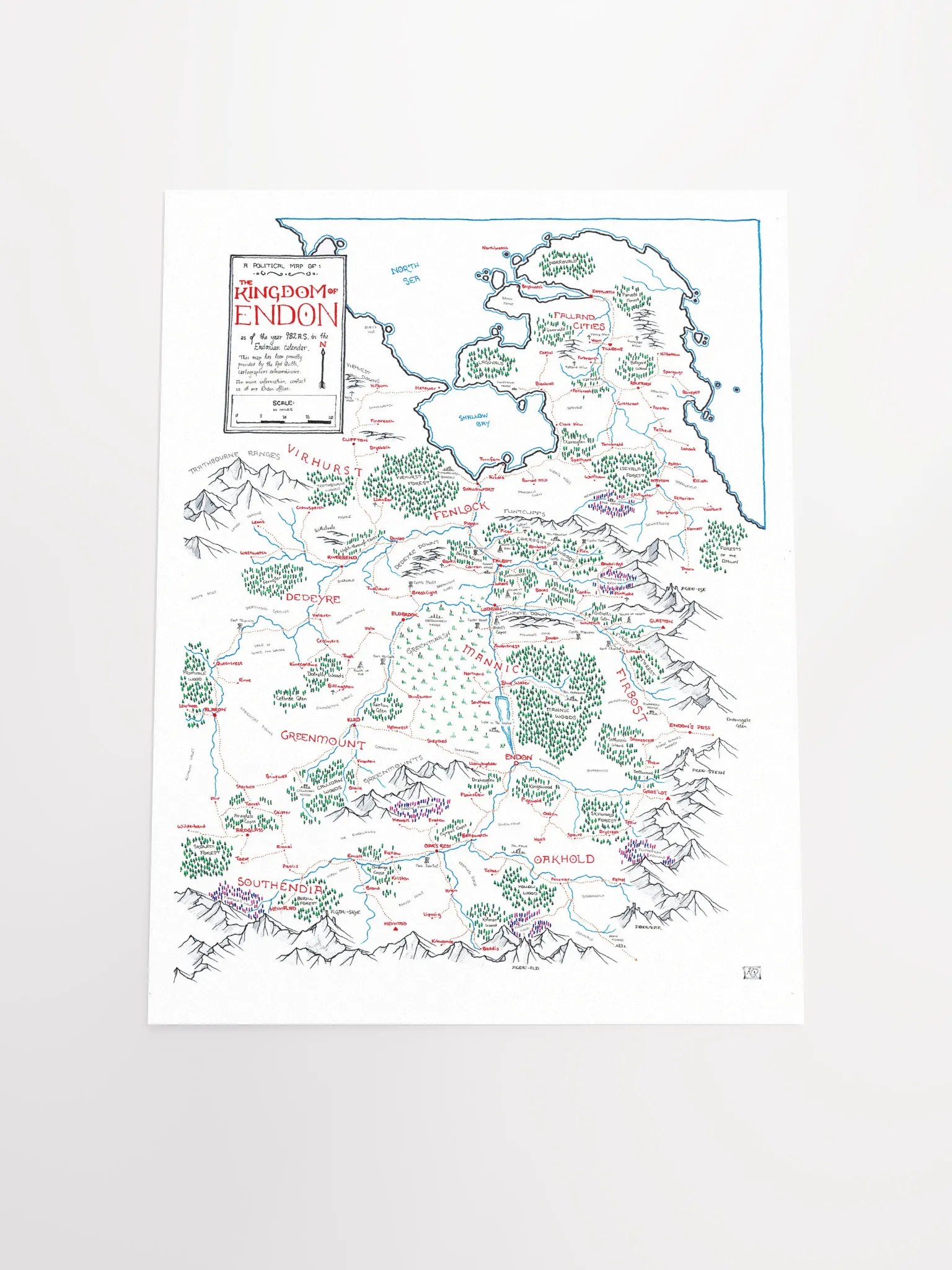 "The Kingdom of Endon" | Printed Map product image (8)