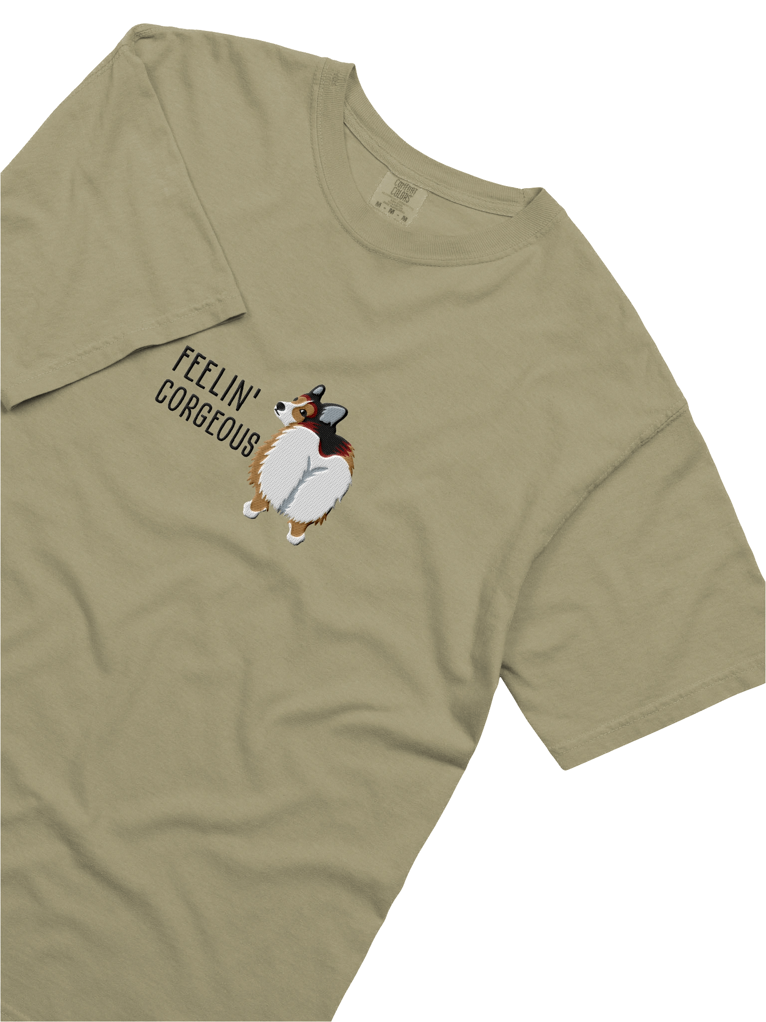 Feelin' Corgeous T-Shirt(Embroidered) of a Pembroke Welsh Corgi(Sable) product image (25)