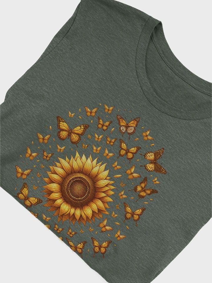 Sunflower and Butterflies T-Shirt, Nature-Inspired Floral Tee, Boho Aesthetic Shirt, Garden Lover Gift, Butterfly Print product image (6)