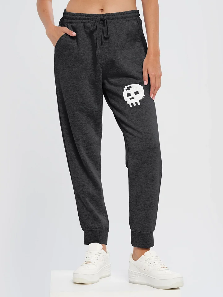 Pixel Skull Fleece Joggers (WHITE) product image (1)