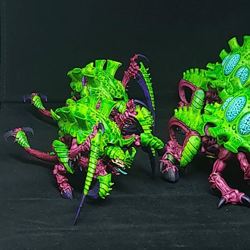 A quick tournament level commission
The client wanted 6 Monster #Tyranids fast for an upcoming game and requested a contrast ...