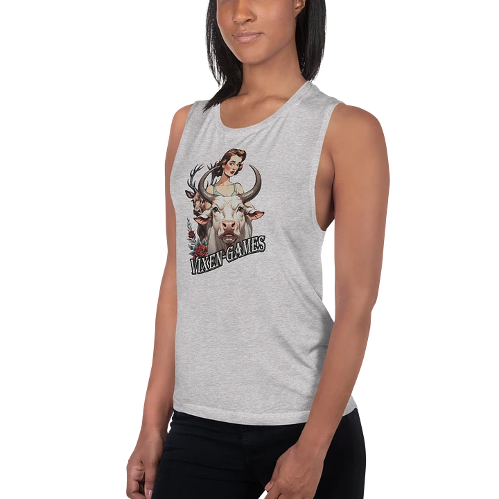 Vixen Games White Bull and Stag with roses flowy tank product image (10)
