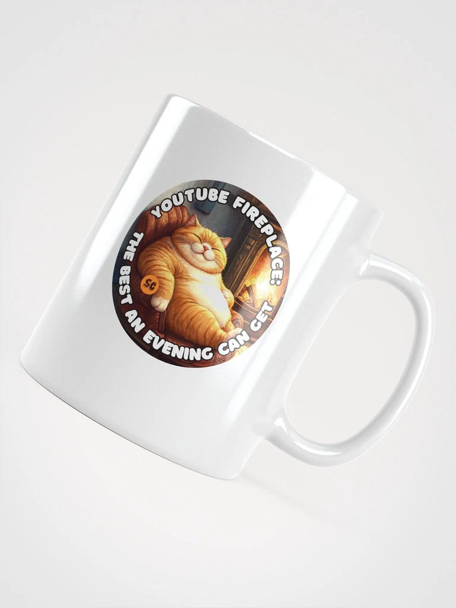 Cozy Cat - YouTube Fireplace: The Best an Evening Can Get | White Glossy Mug product image (11)