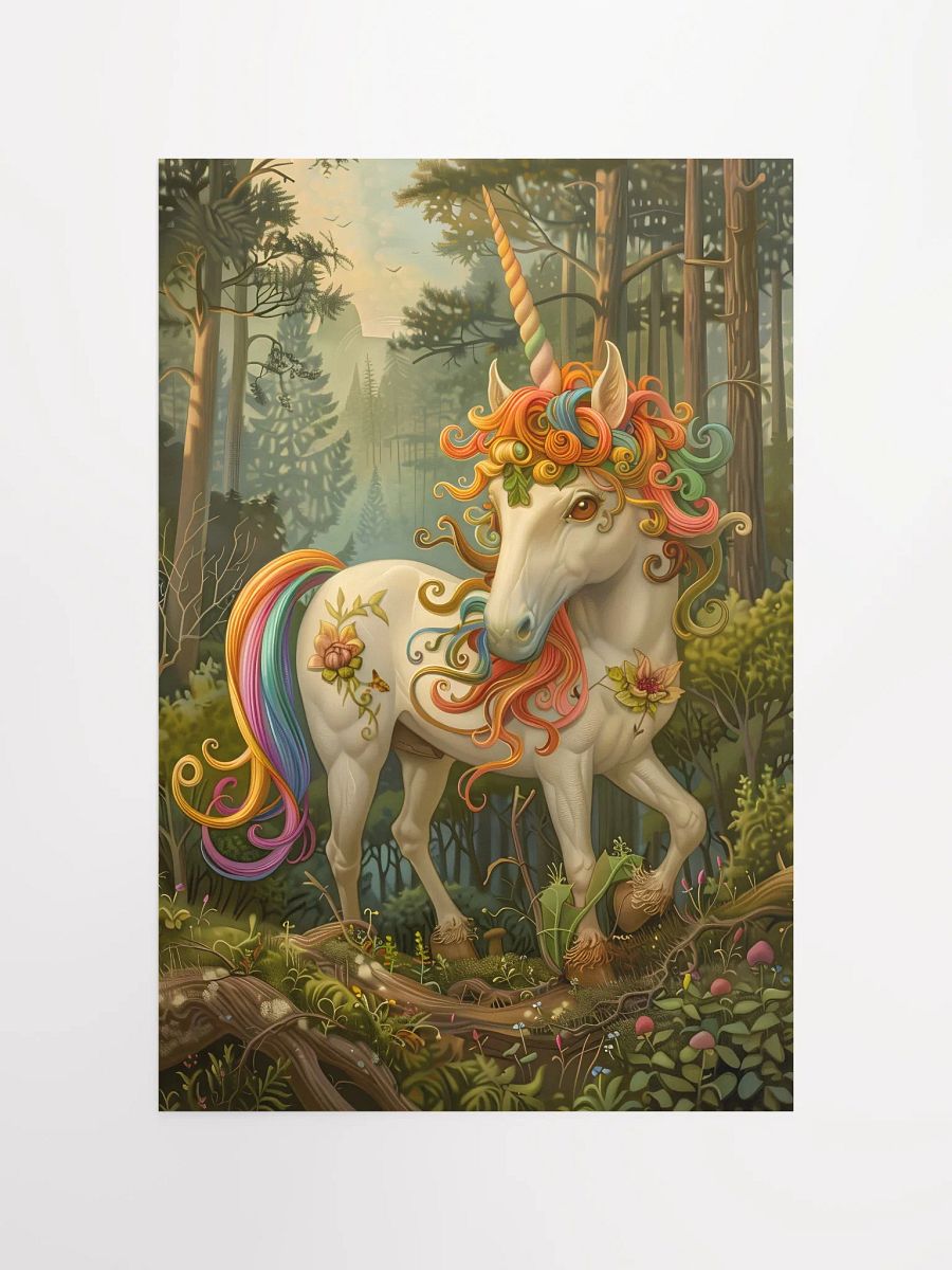 Majestic unicorn in enchanted forest with flowers product image (4)