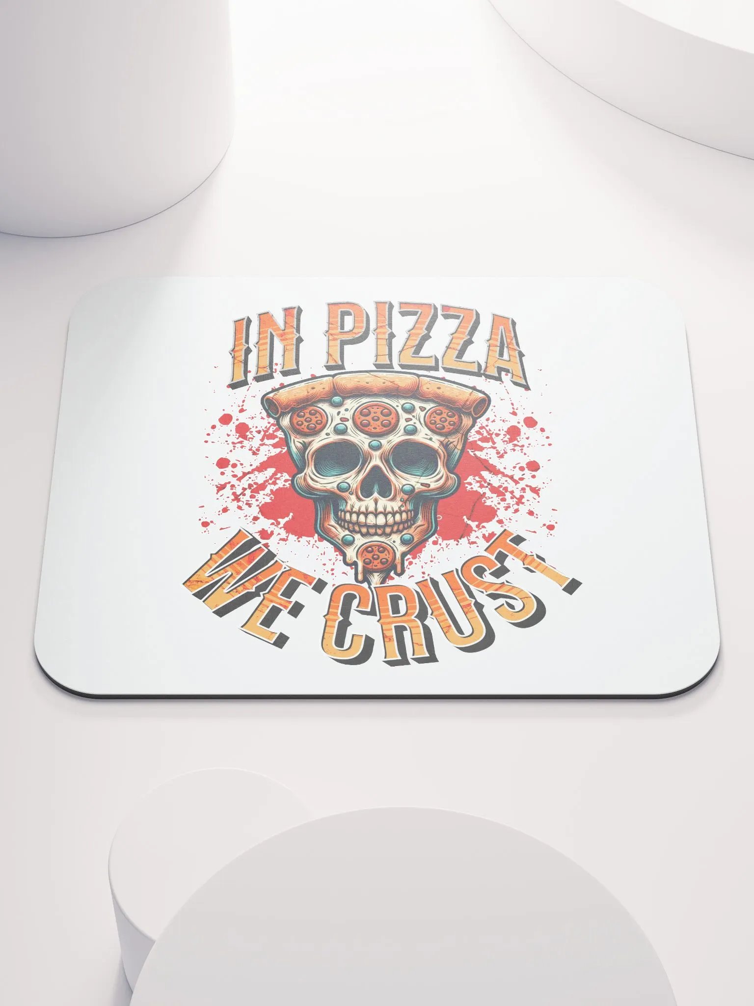 In Pizza We Crust Skull Mouse Pad product image (1)