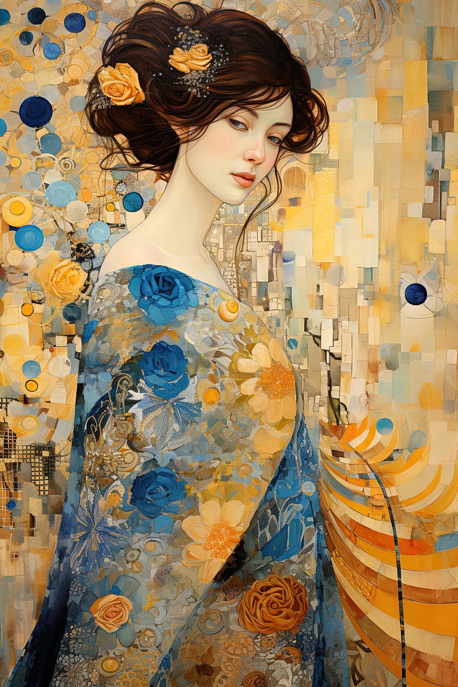 Instant Download Elegant Lady (Gustav Klimt Inspired) product image (1)