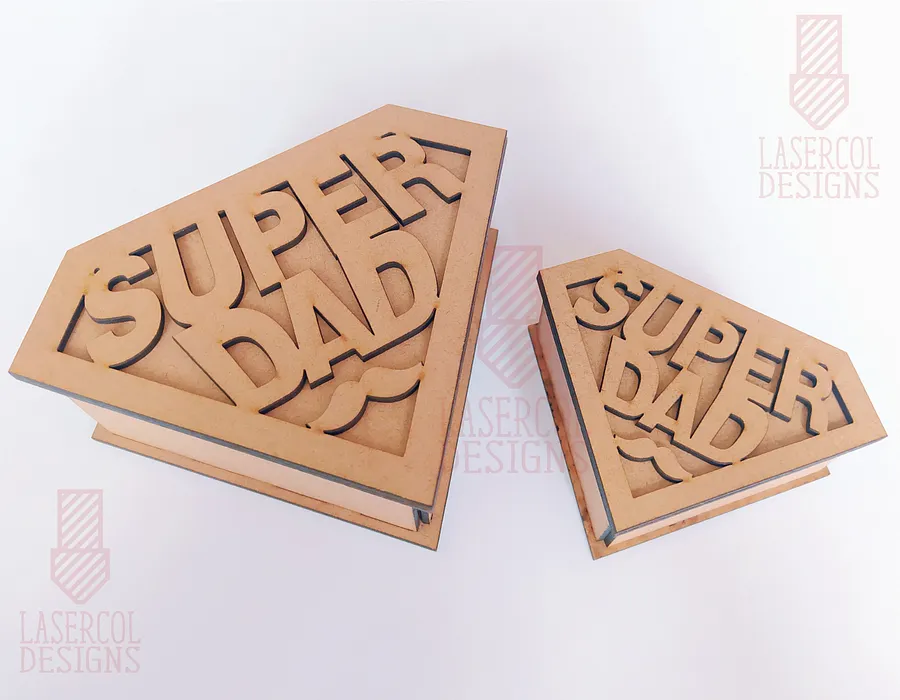 Superdad Box (Two Sizes) - Laser Cut Files product image (2)