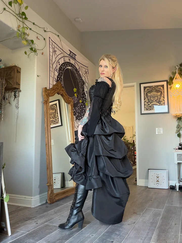 Black Bustle 18th - Century Inspired With Black Crystals - MADE TO ORDER product image (2)