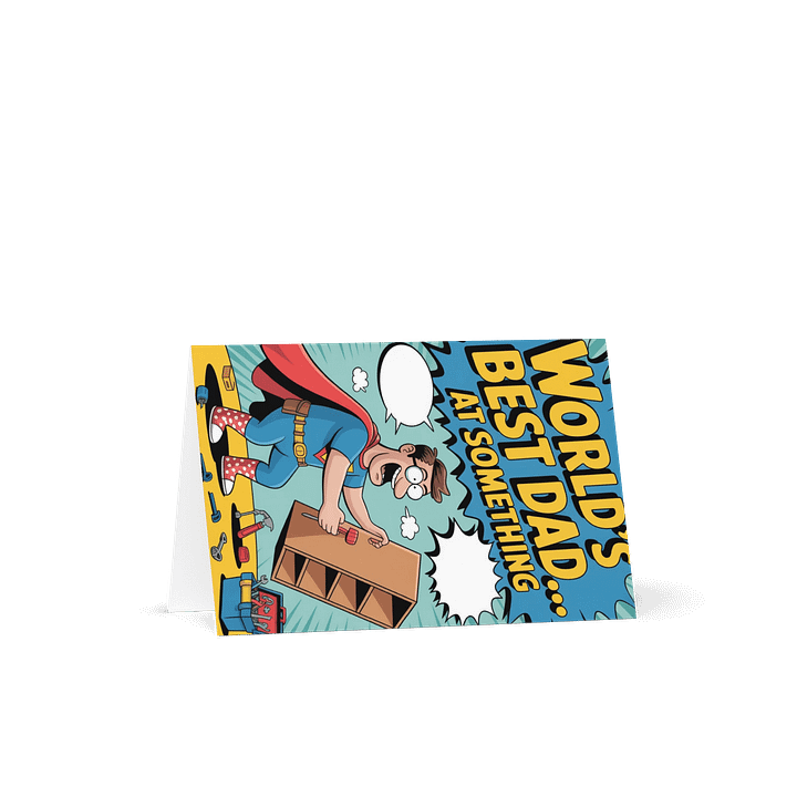 World's Best Dad Father's Day Greeting Card - Customizable Superhero Design - Exclusive at www.tdsmusic.com product image (2)