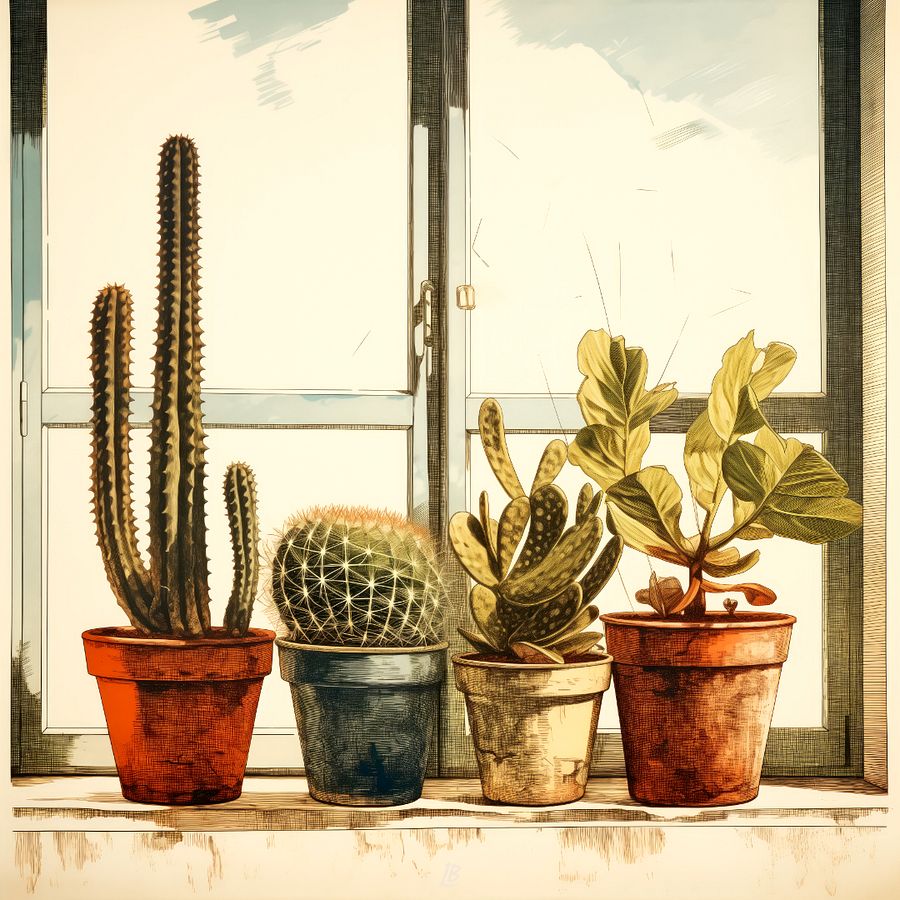 Art2401-04 Potted Plants Still Life - Digital Download product image (1)