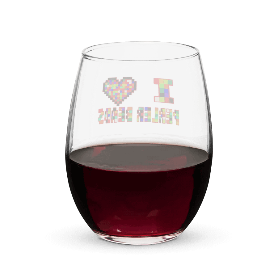 I Heart Perler Bead Wine Glass product image (6)