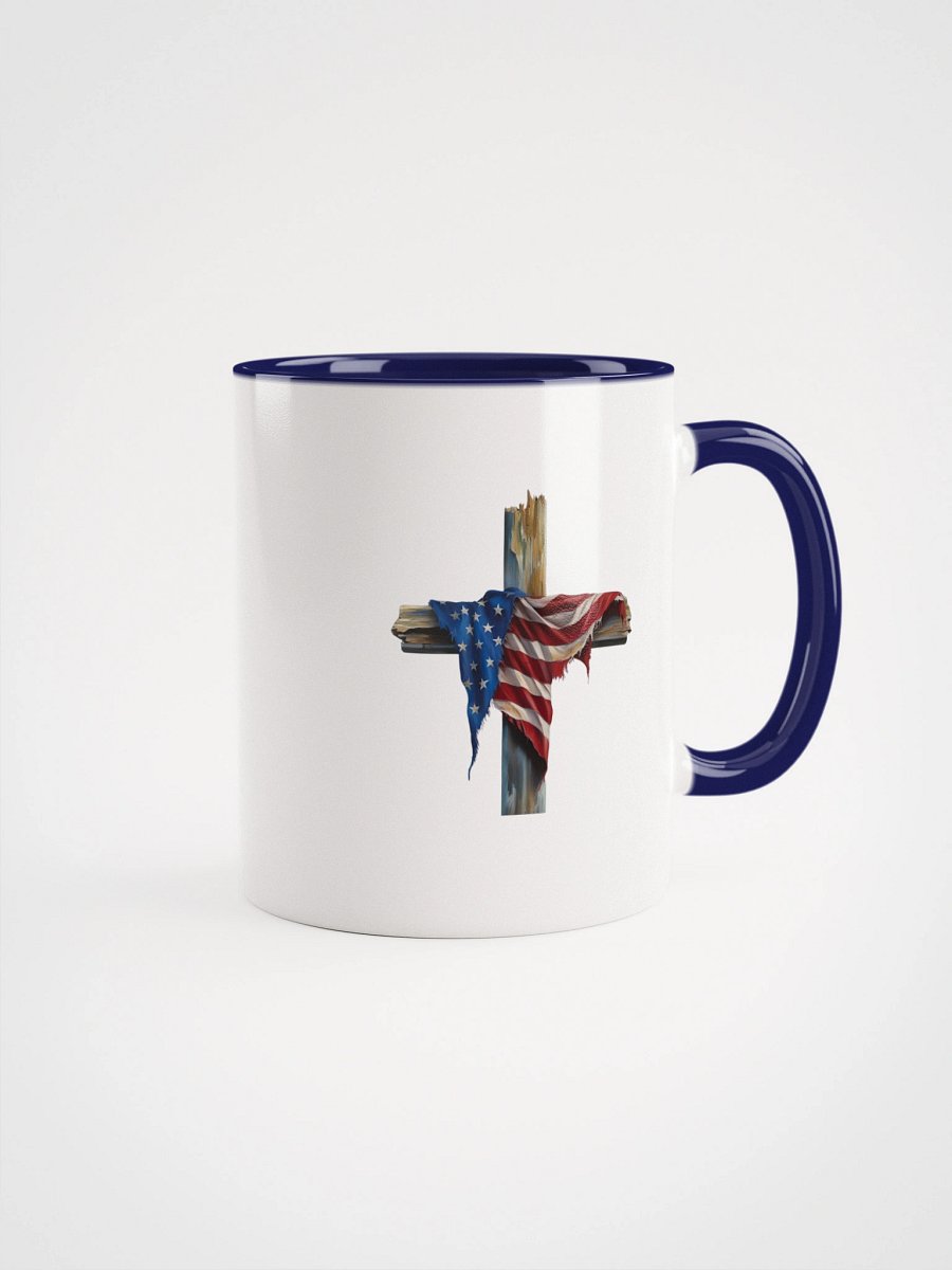 American Flag Cross Coffee Mug – Patriotic Faith Drinkware product image (2)