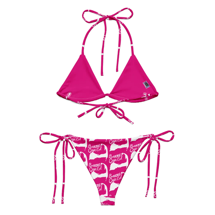 BOURNE to Cape Cod™ | White Logo on Vibrant Pink| String Bikini – Bold, Beachy & Totally Luxe product image (2)
