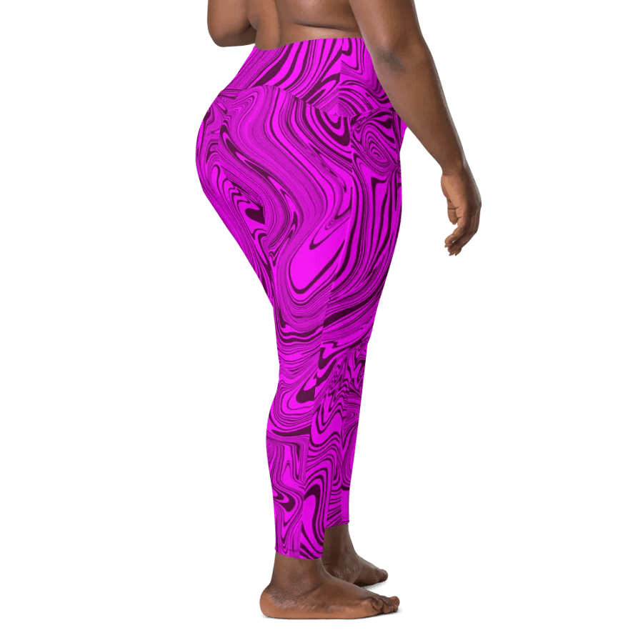 Leggings with Pockets - Abstract Purple Swirls product image (10)