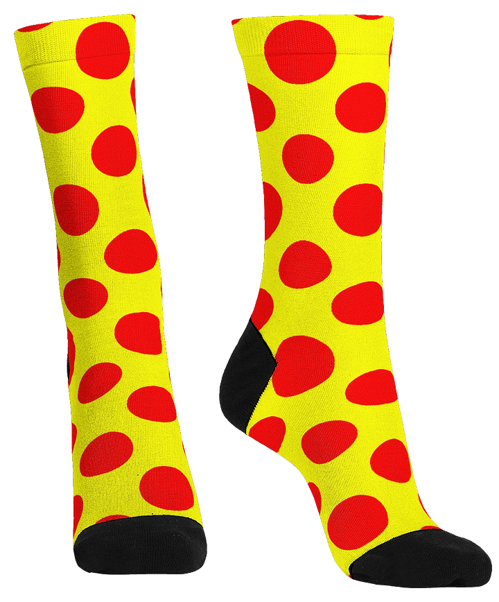 Red Polka Dots on Yellow Premium Crew Socks product image (1)