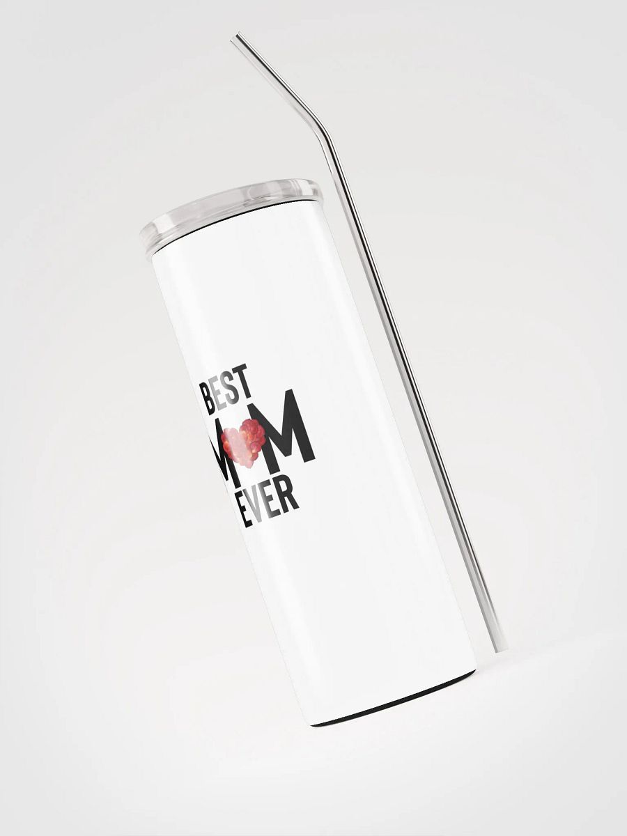 Rose Heart Mom Stainless Steel Thermos Tumbler with Straw, leak proof cup lid, Rose Heart Tumbler for women, mug, portable Bottled Water Bottle. product image (3)