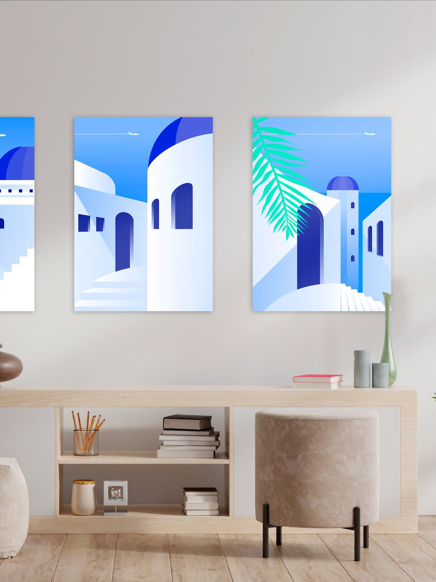 Boho travel art. Santorini, Greece poster — boho travel poster product image (2)
