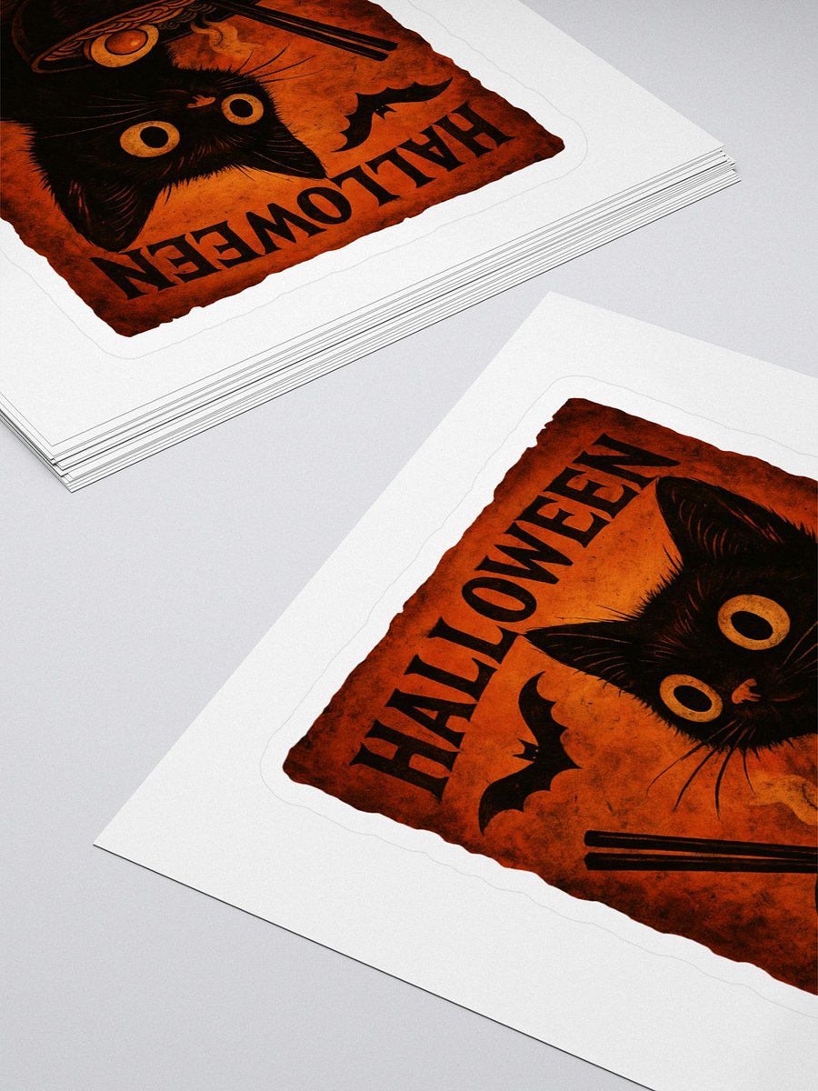 Funny Halloween Ramen Cat Sticker product image (4)