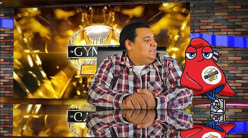 No big deal. Just me dealing with my #Olympic #Mascot Co-Host. #phryge #awardsshow #gymmys #GymmyAwards