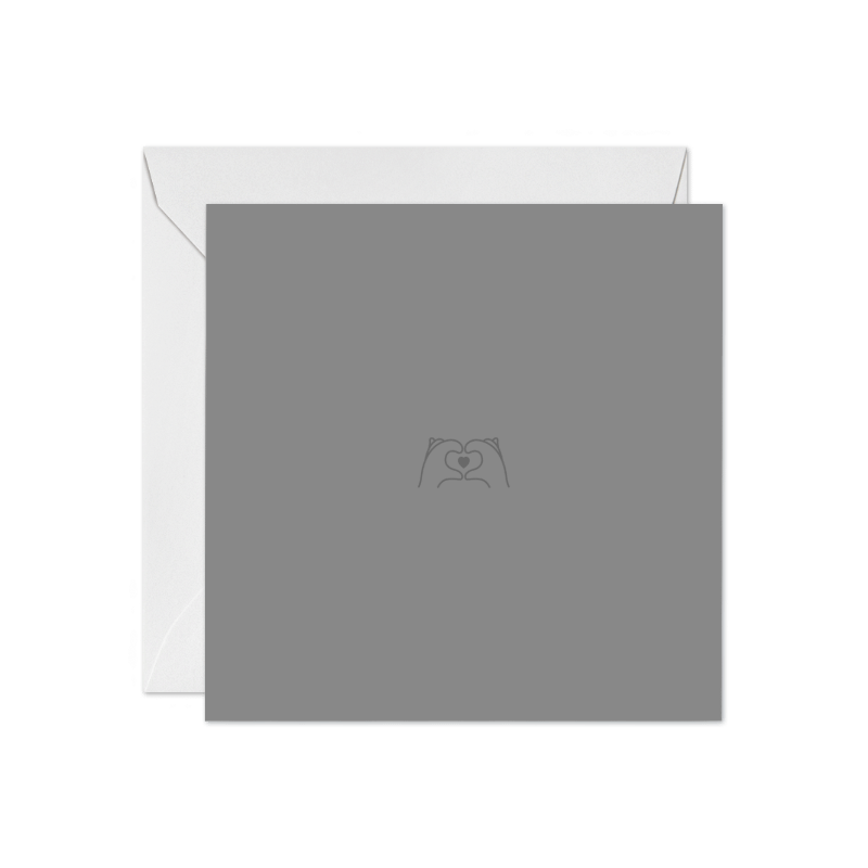 Heart Inside. Grey Only. Square Postcard product image (1)