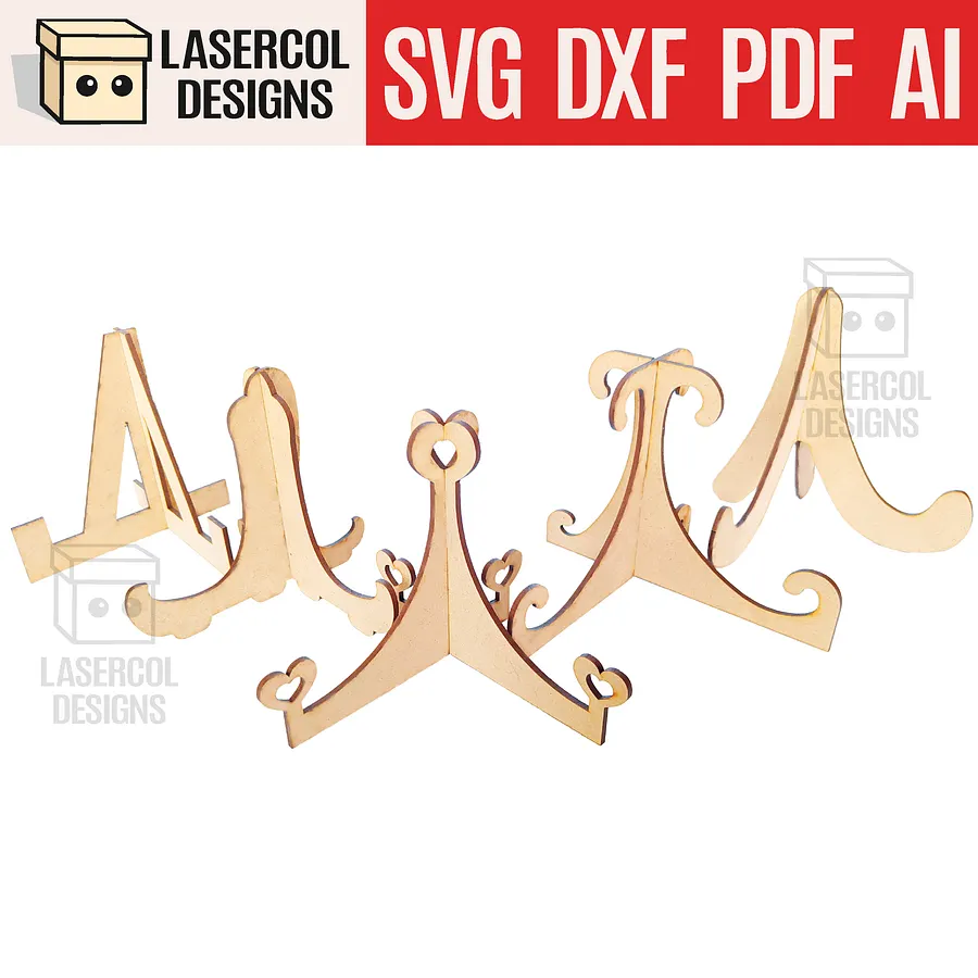 Easel Plate Stand Set 3 - Laser Cut Files product image (1)