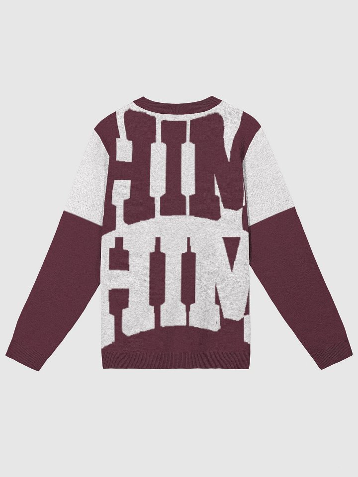 HIM Maroon Offset Knitted Crewneck Sweater product image (9)