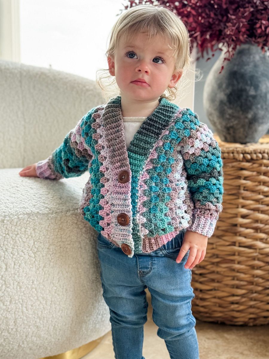 Children's Cascade Cardigan Crochet Pattern product image (10)