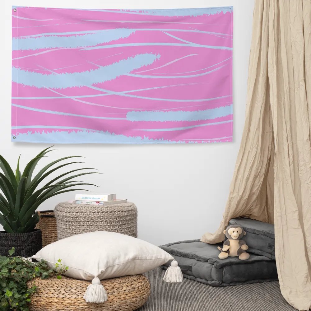 Whimsical Blue & Pink All-Over Flag product image (5)