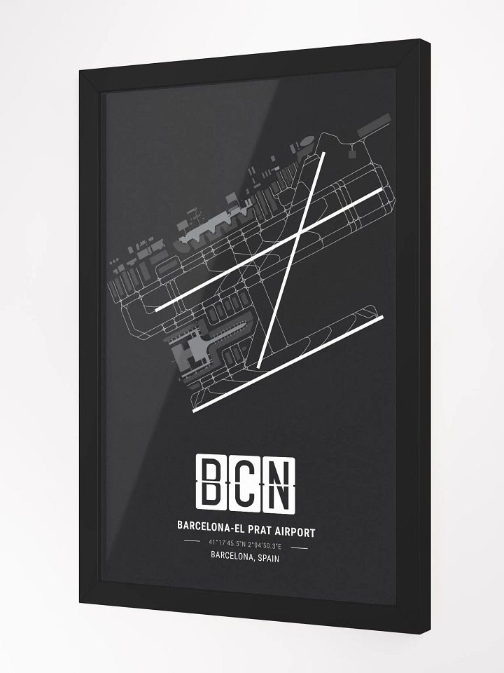 Framed Airport BCN Premium Map On Matt Paper product image (2)