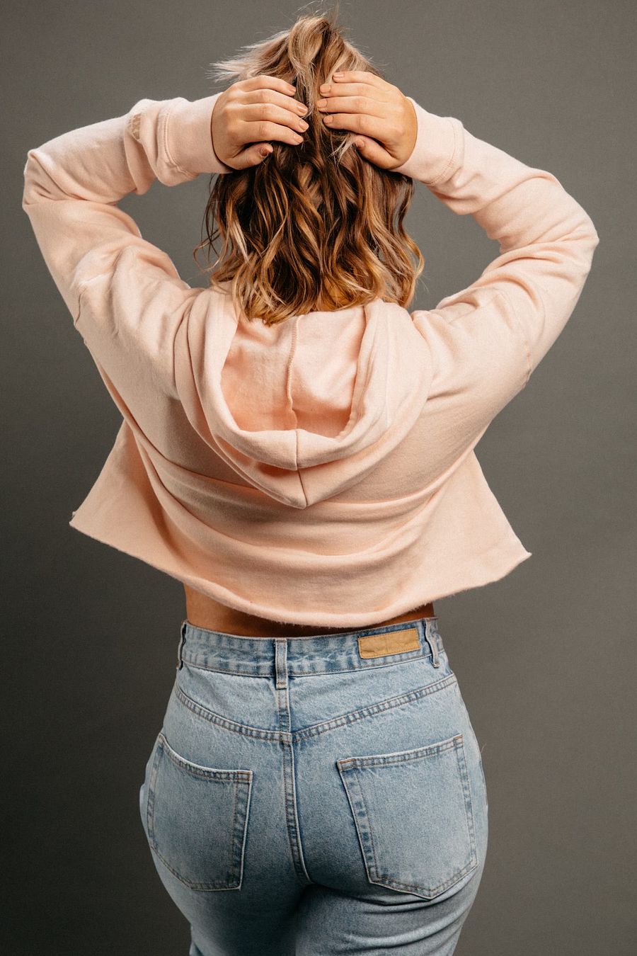 EXHAUSTED CROPPED HOODIE - BLUSH product image (3)