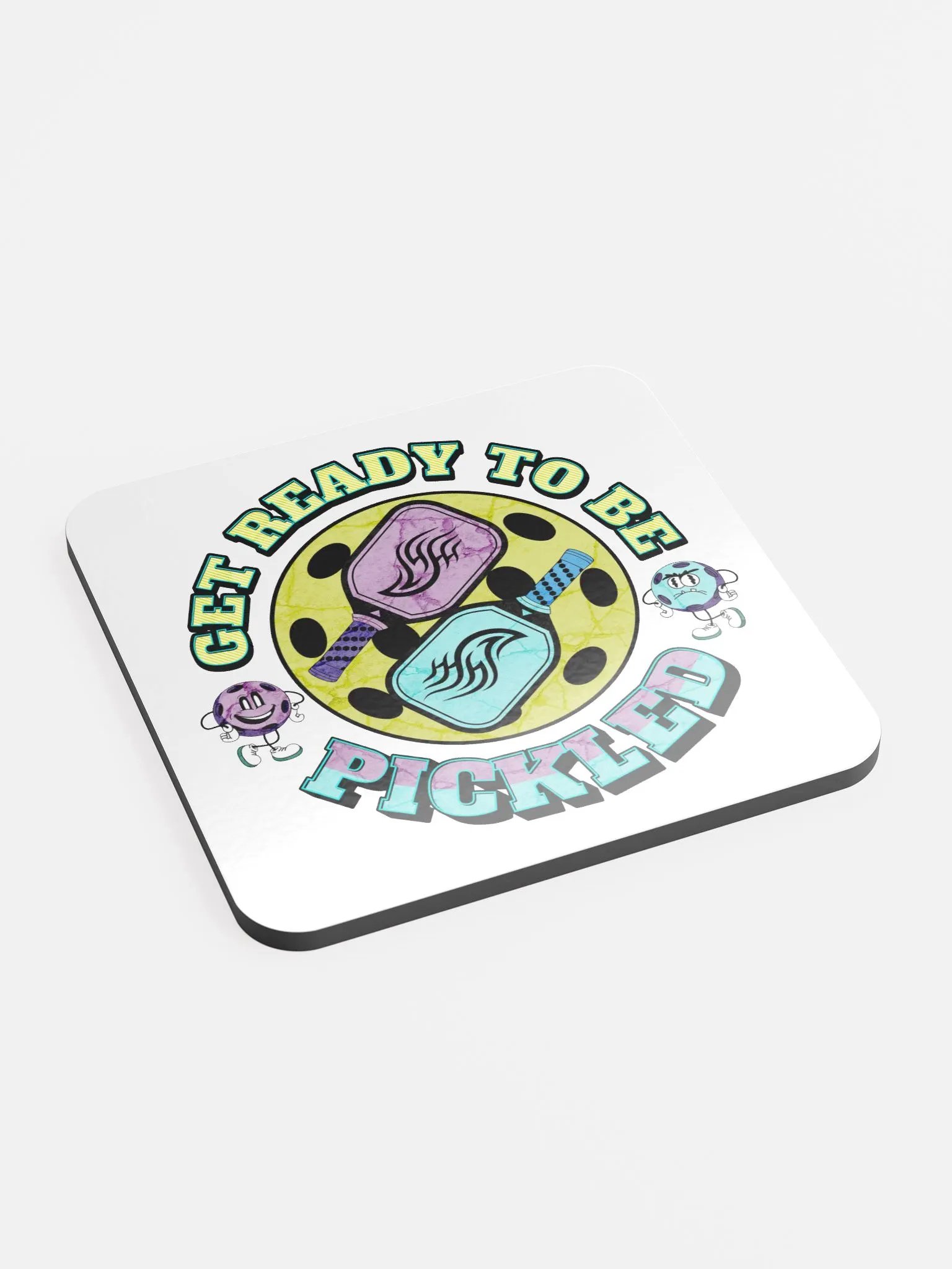 Get Ready To Be Pickled Pickleball Paddles Crossed Cork Coaster product image (3)