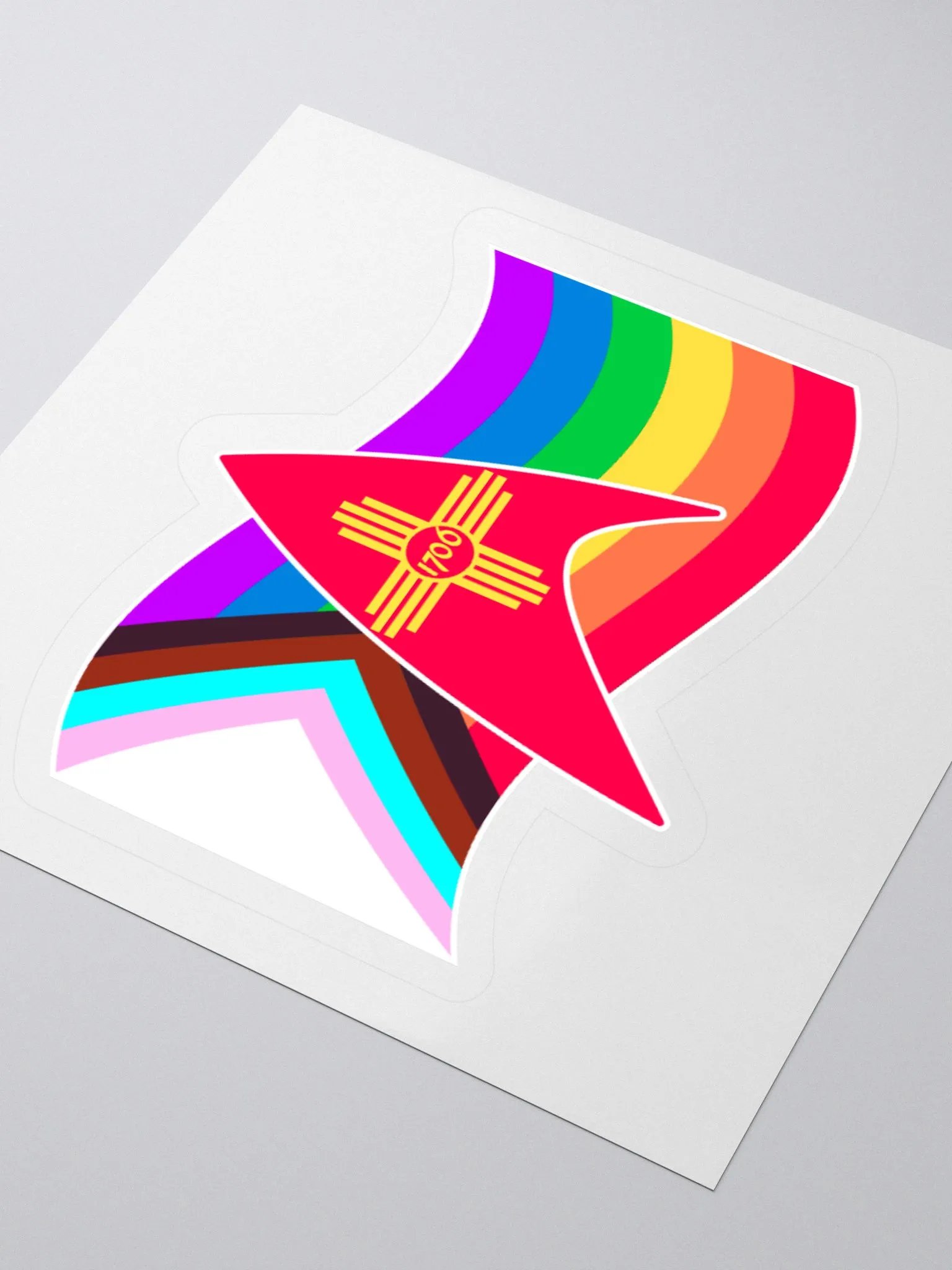 Albuquerque, NM Flag Badge with Pride Flag product image (3)