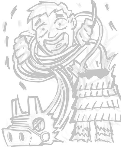 #chaoticdrawalong #cursedpinatas some sketches from today’s CDA, Had to make @anthonywheelerart burst and what do you know….T...