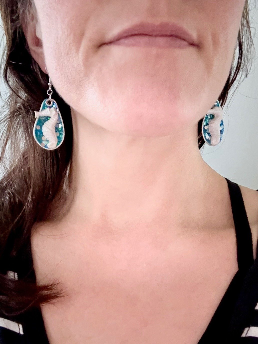 MFD-00238 | Sparkle Seahorse Earrings | Handmade Coastal Charm Jewelry by Monique Faella Designs™ product image (8)