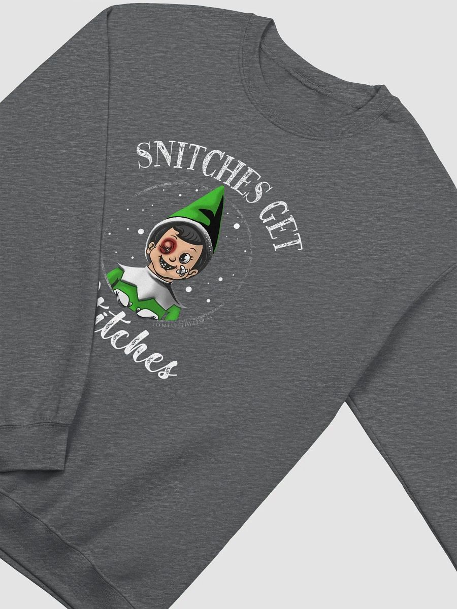 Holiday - Snitches Get Stitches - Green Elf Christmas sweatshirt product image (4)