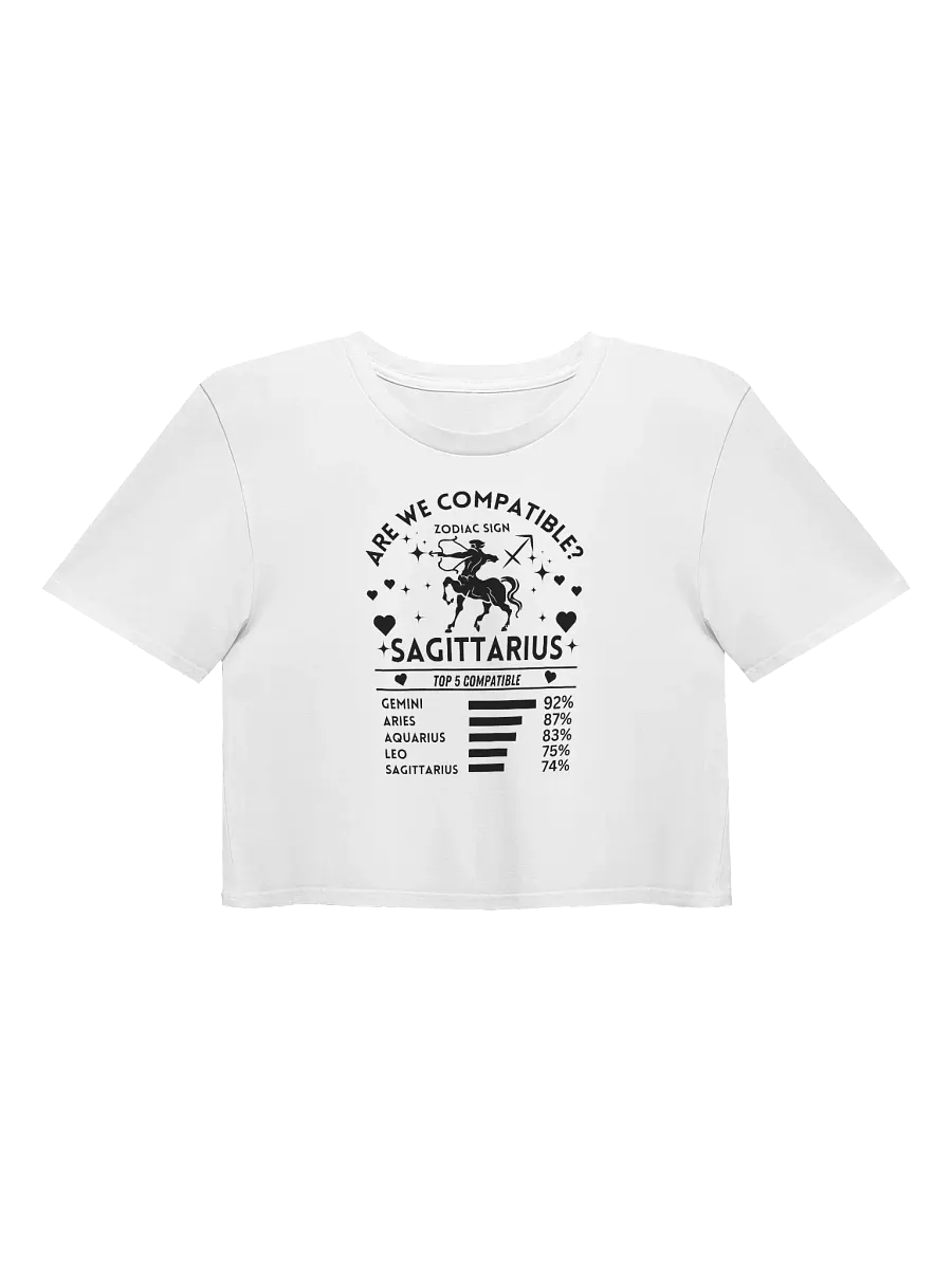 Sagittarius Zodiac Sign Romantic Compatibility - Light Colors - AS Colour Women's Premium Crop Top product image (3)
